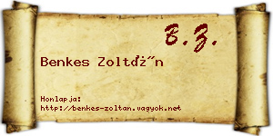 Benkes Zoltán névjegykártya