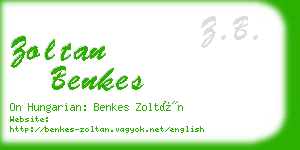 zoltan benkes business card